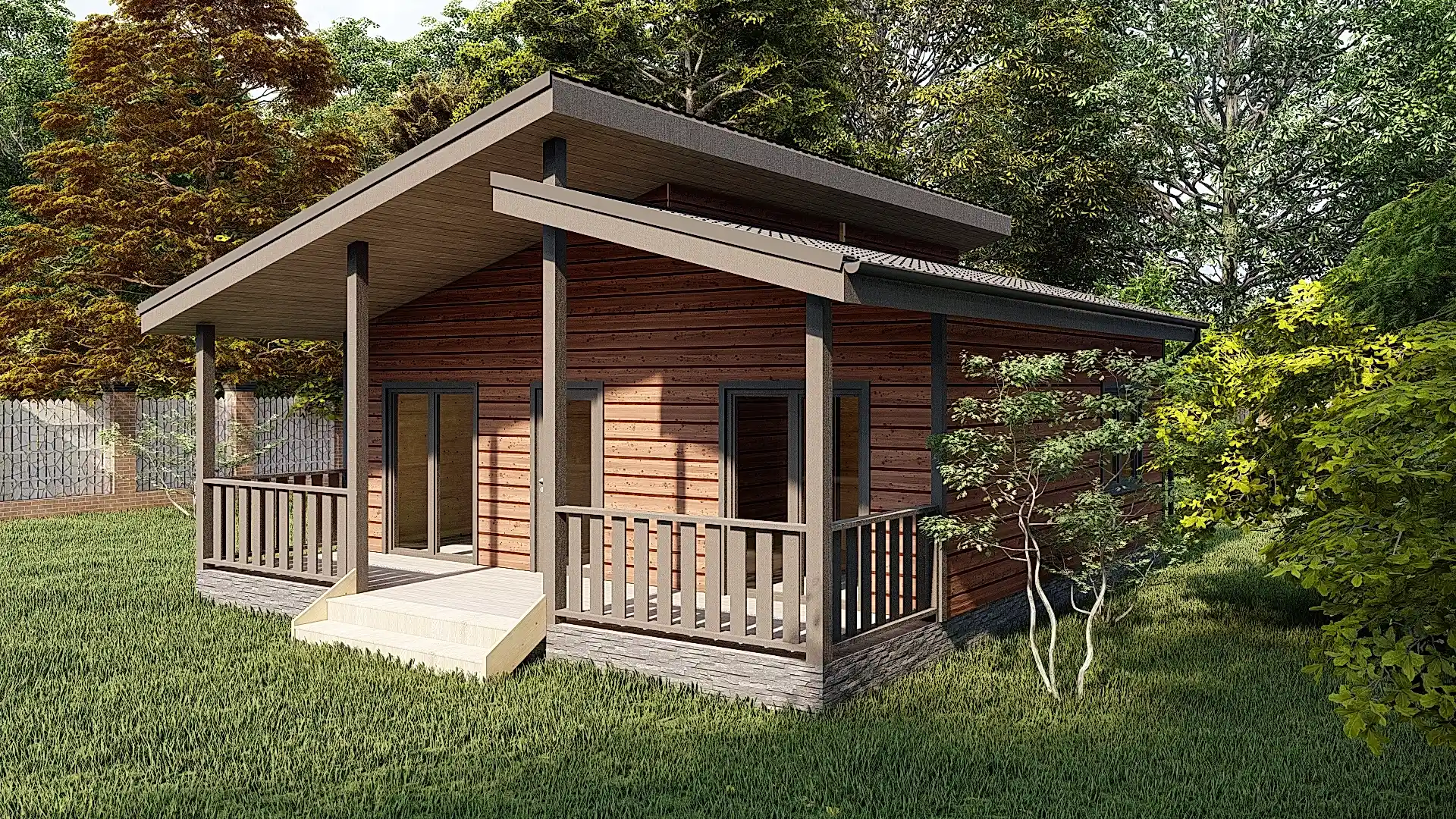 Каркасный дом 7х8 м «Синявино-2»