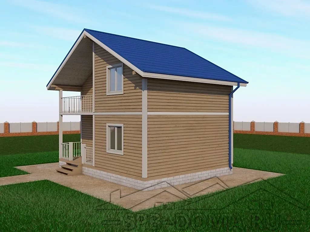 Сруб дома из профилированного бруса 6х8 м «Кирпичное»