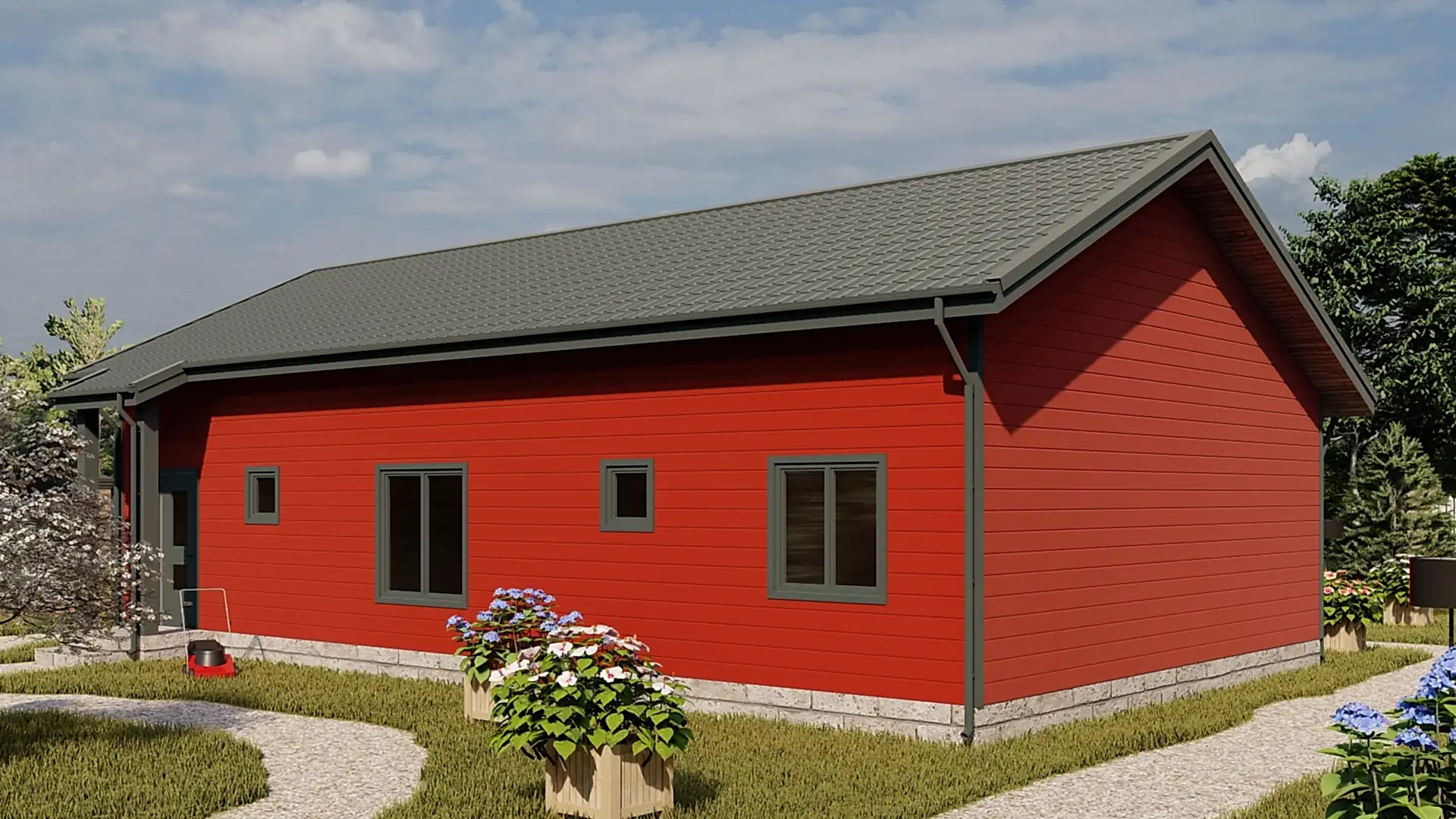 Каркасный дом 8х14 м «Удача»