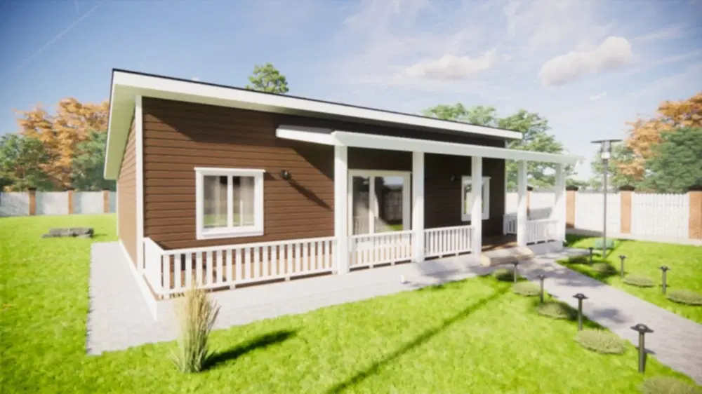 Каркасный дом 14х9 м «Мга»