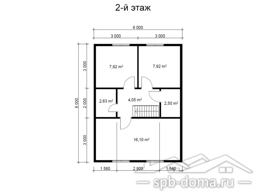 Сруб дома из профилированного бруса 8х8,5 м «Никитилово»