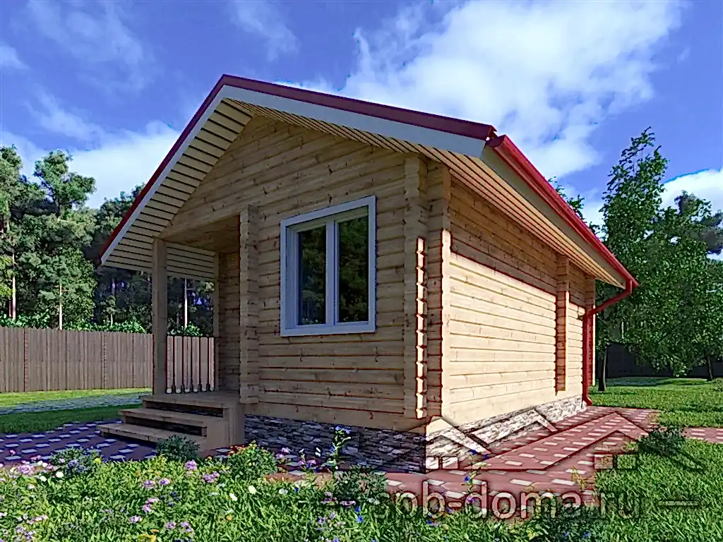 Проект бани из профилированного бруса 6,5х4,5 м «Луга»