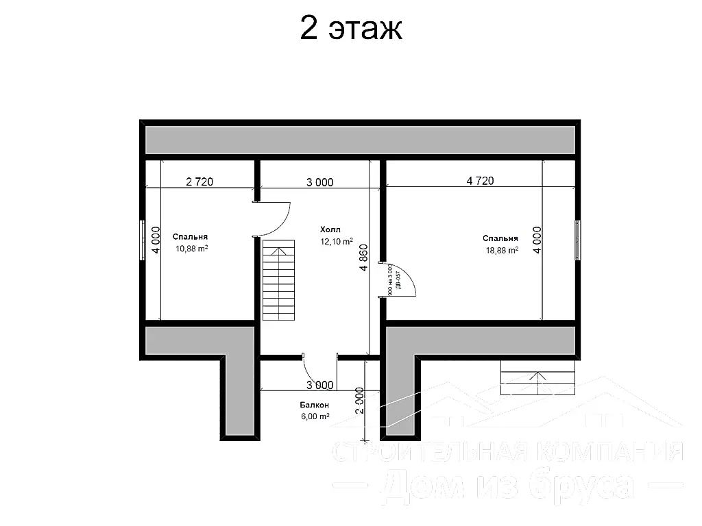 Сруб дома из профилированного бруса 8х11 м «Кипень»