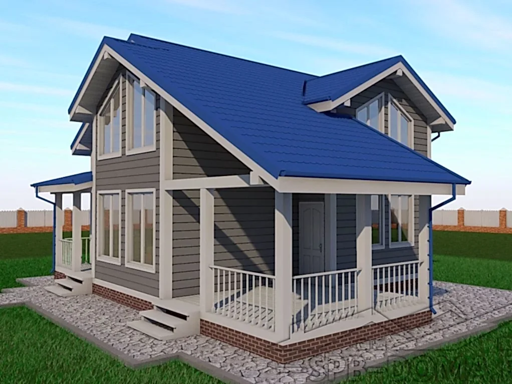 Проект дома из профилированного бруса 8,5 х 9,0 м «Репино»