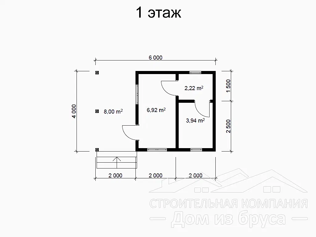 Проект бани из профилированного бруса 6х4 м «Гарболово» Проект бани из профилированного бруса 6х4 м «Гарболово»