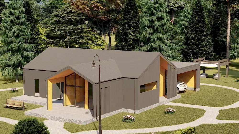 Каркасный дом 11х14 м «Барн-6»