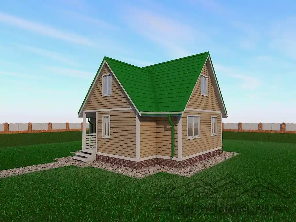 Каркасный дом 7,5х8 м «Юкки»