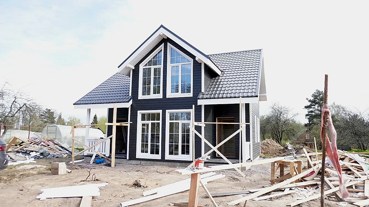 Каркасный дом 8х9 в Лаврики