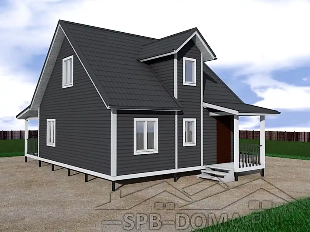 Сруб дома из профилированного бруса 7х8 м «Оредеж»