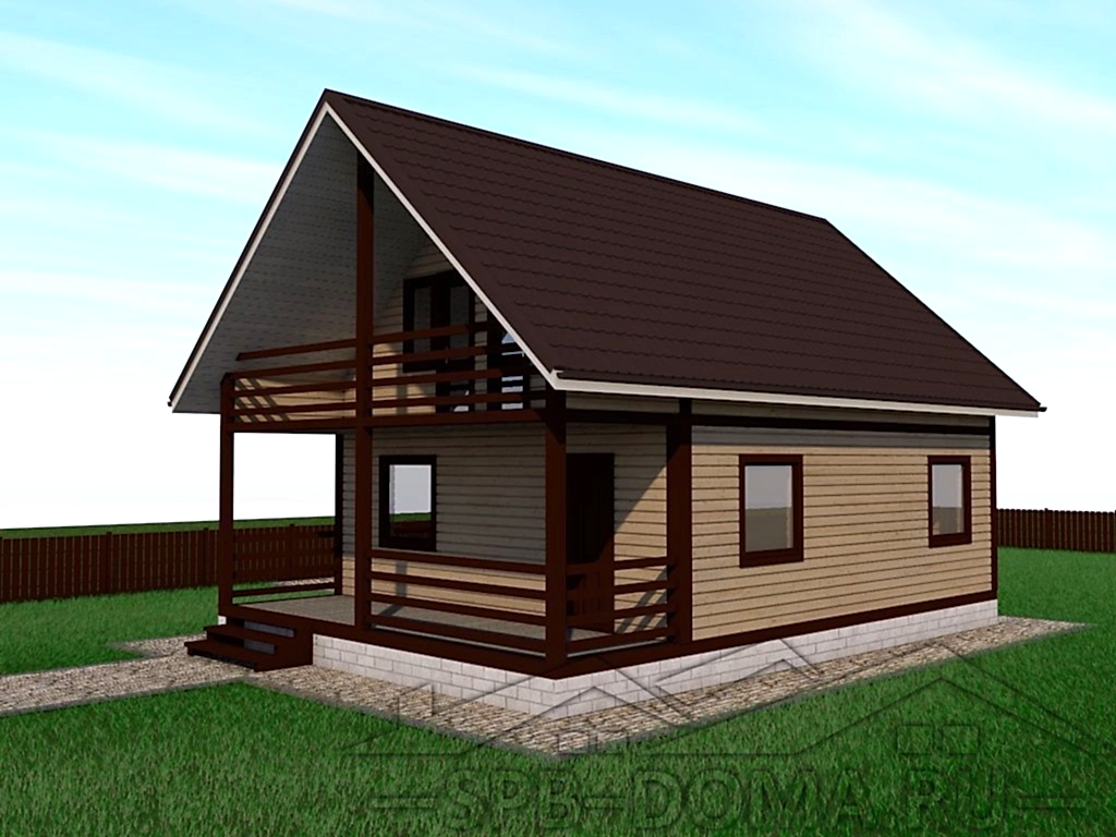 Сруб дома из профилированного бруса 7х10 м «Мичуринское»