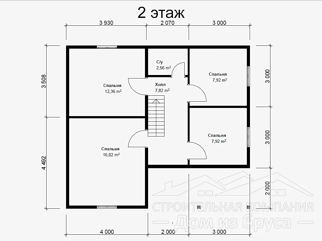 Сруб дома из профилированного бруса 8х9 м «Стрельна»