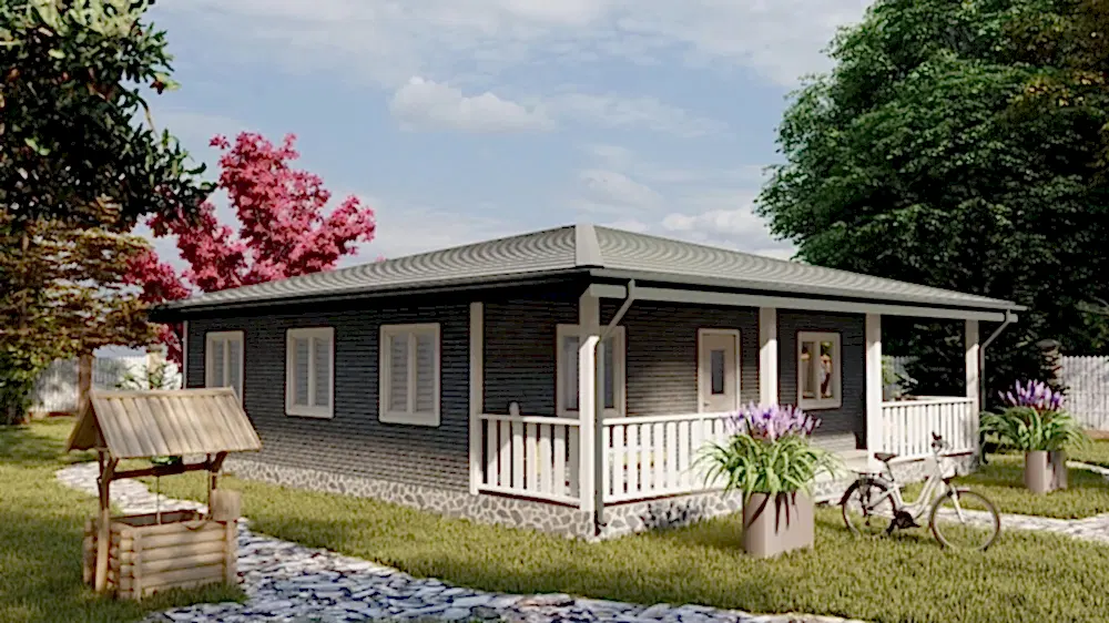 Каркасный дом 8,5х10 м «Зеленый холм»