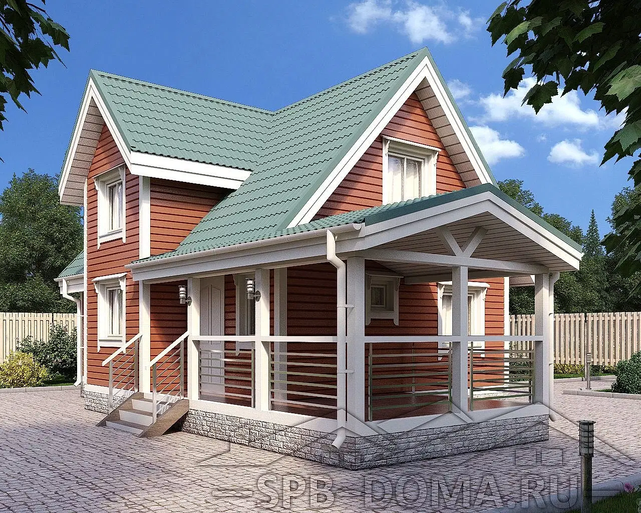 Сруб дома из профилированного бруса 6х9 м «Песочное»