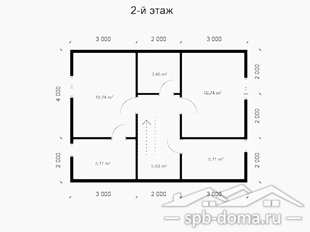 Проект дома из профилированного бруса 8,0 х 9,0 м «Дунай»