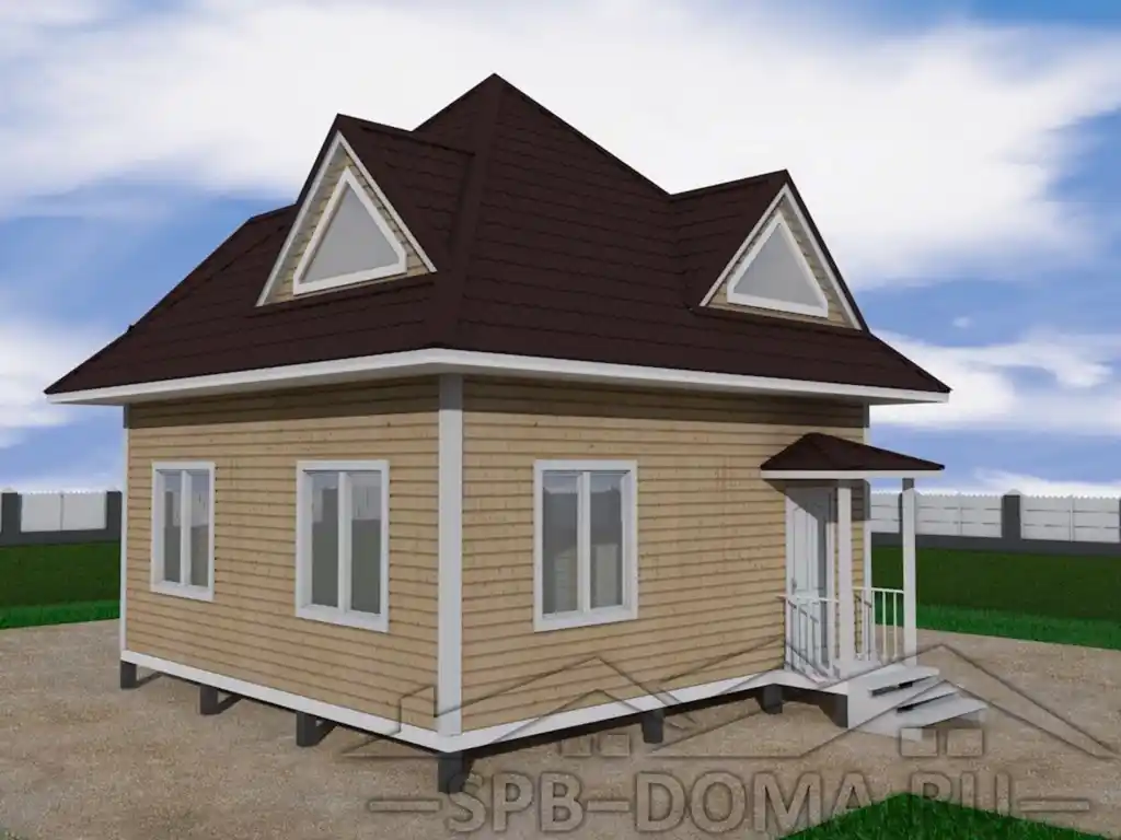 Сруб дома из профилированного бруса 7,0 х 7,0 м «Оржицы-2»
