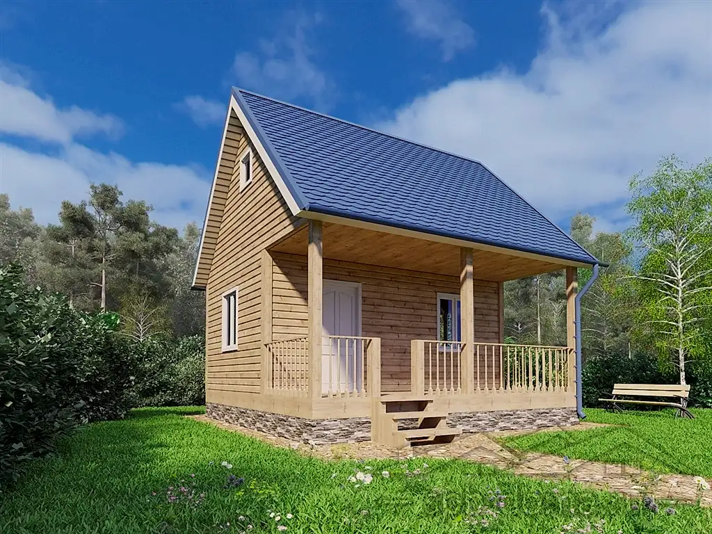 Сруб дома из профилированного бруса 6х6 м «Колтуши»