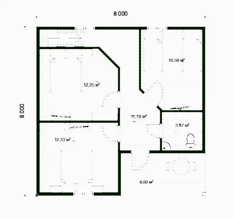 Каркасный дом 8х8 м «Лосево» Каркасный дом 8х8 м «Лосево»