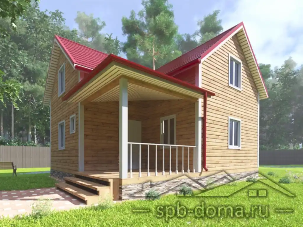 Проект дома из профилированного бруса 8,0 х 8,0 м «Белоостров»