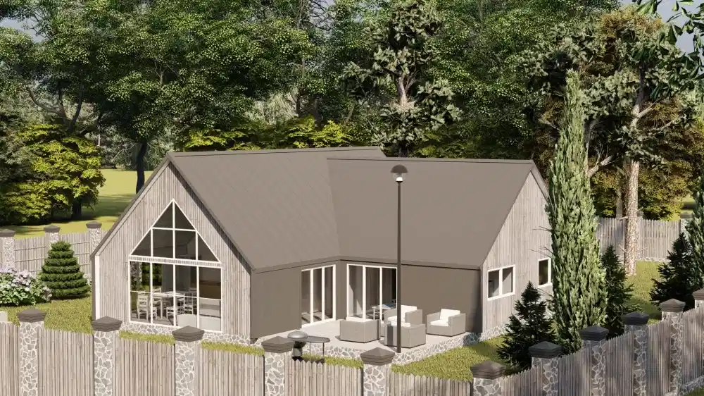 Каркасный дом 12х12 м «Барн-3»