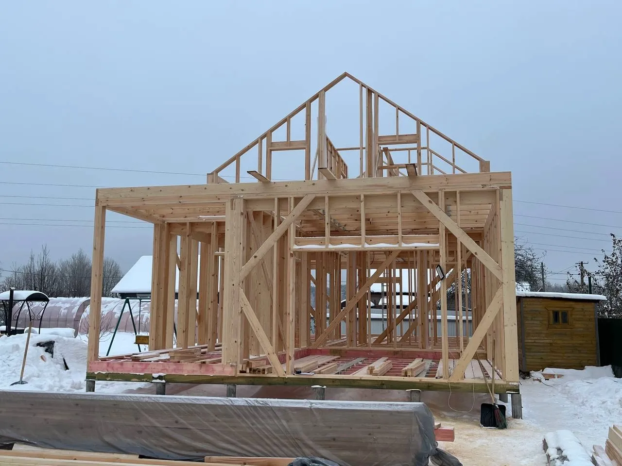 Каркасный дом 8х14 в п. им. Морозова