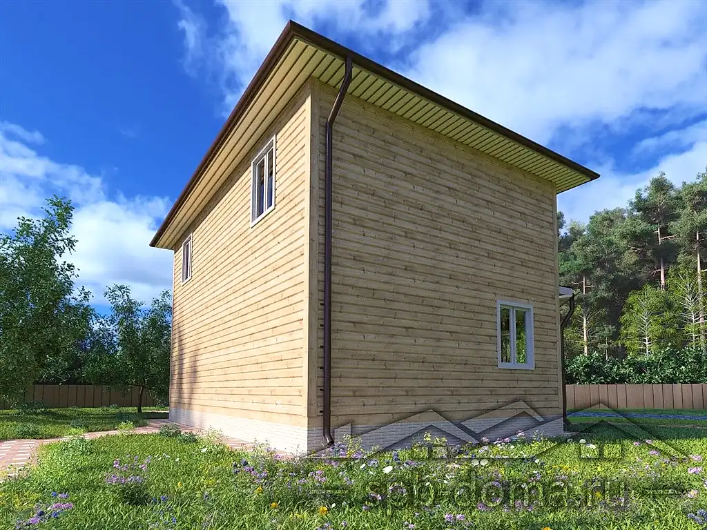 Сруб дома из профилированного бруса 7х9 м «Колпино»