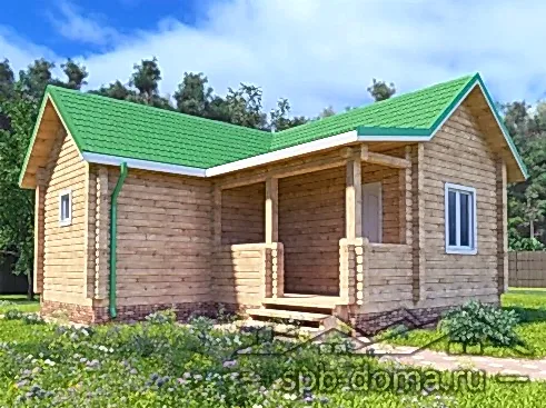 Проект бани из профилированного бруса 7х7 м «Кириши» Проект бани из профилированного бруса 7х7 м «Кириши»