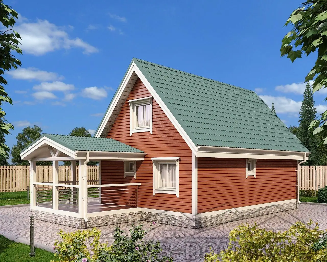 Сруб дома из профилированного бруса 6х9 м «Песочное»